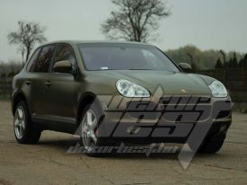 Porsche Cayenne autófóliázás: Teckwrap matt metallic bond gold ECH17 autó fóliával 1