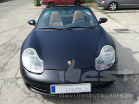 Porsche Carerra autófóliázás: KPMF matt fekete autó fóliával 2