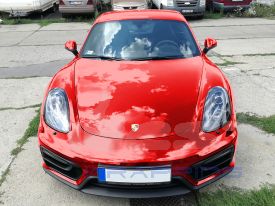 Porsche Cayman autófóliázás: ONFK RED CHROME autó fóliával 2